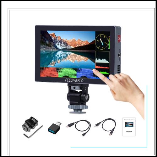 FEELWORLD P6X 5.5インチ 1000Nit カメラフィールドモニター 3D LUT、HDR、波形、9:16マーカー 1920x1080 タッチスクリーン4K HDMI 60Hz
