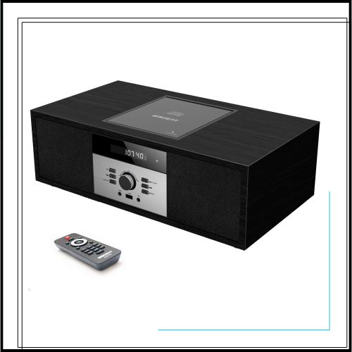 CDプレーヤー レトロ/Bluetooth/FMステレオ/USB MP3再生/AUX入力、ヘッドフォンジャック、家庭用コンパクトONEBODYシステムを備えたビン