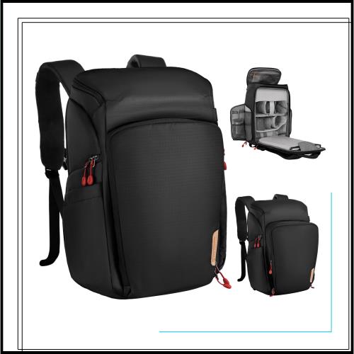[K＆F Concept] カメラバッグ カメラバックパック カメラリュック 25L 大容量 おしゃれ 2気室 多機能 男女兼用 一眼レフバック 容量拡張可