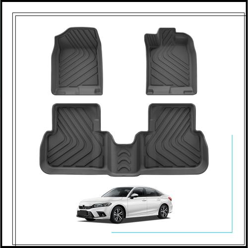 LUCKEASY ホンダ 新型シビック 11代目 FE型 専用 フロアマット 3Dフロアマット 2021年〜2024年 HONDA CIVIC に適用 車用 ホンダ シビック