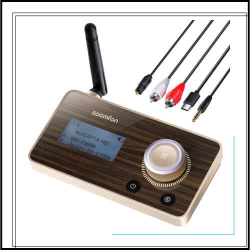Bluetooth 5.2 トランスミッター レシーバー APTX-LL APTX HD対応 低遅延 - SOOMFON ブルートゥース 送信機 受信機 Aux RCA 光 デジタル