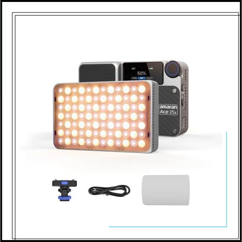 aputure amaran Ace 25X 25W小型撮影ライト 両色温 磁気吸着・クイックリリース機能付き 1/4ネジ穴搭載 ライブ配信・Vlog・補助照明に最