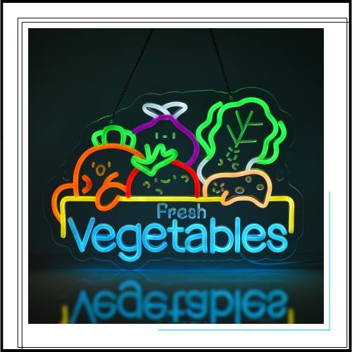 JOMOBUTY VAGETABLESネオンサイン 多階段調光可 LED 野菜ネオンライト 野菜屋看板 店舗インテリア レストラン マーケット飾り スーパーマ