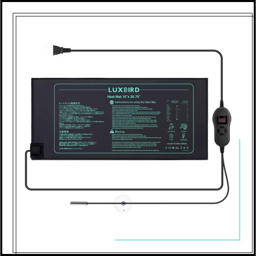 Luxbird ヒートマット サーモスタット付き 園芸発芽マット 30 Watt 温度調節 育苗器 ヒーターマット 植物加熱用 IP67 防水規格 発芽率ア