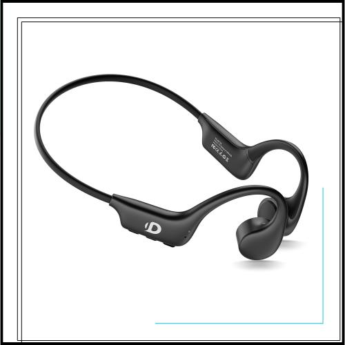 DEMICEA オープンイヤーヘッドホン、骨伝導イヤホン、内蔵32GB MP3、マイク付き、IP68防水＆防汗、8時間再生、ワイヤレス Bluetooth 5.3、