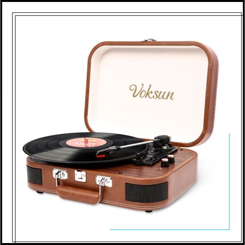 VOKSUN レコードプレーヤー Bluetooth送信と受信 USB録音可能 VOKSUN レコードプレーヤー Bluetooth送信と受信 USB録音可能