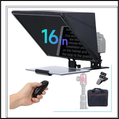 テレプロンプター, Moman MT16 プロンプター 16インチ iPad/Samsungタブレット対応 プロンプター アルミ合金 リモコン付き アプリ操作 一