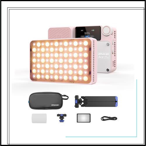 aputure amaran Ace 25X Kit 25W小型撮影ライト 両色温 グリッド＆収納バッグ 磁気吸着・クイックリリース機能付き 1/4ネジ穴搭載 ライブ