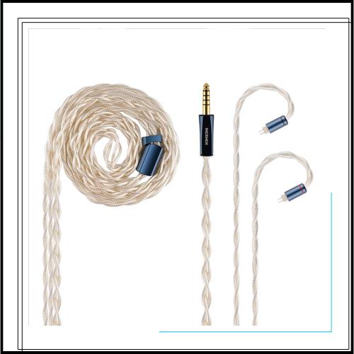 NICEHCK NicehckAuKing2 金メッキ イヤホンリケーブル 7N金メッキOCC+7N銀メッキOCC導体 7N高純度 0.78 2Pin OFC金メッキプラグ 4.4mmプ