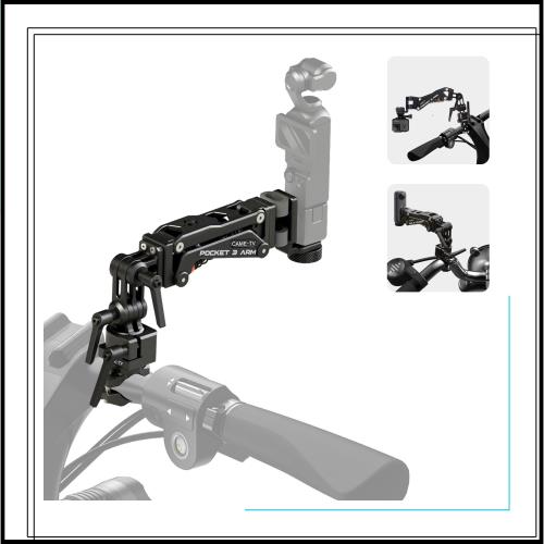 Came-TV アクションカメラマウント バイク・自転車・オートバイ用 ハンドルマウント カメラホルダー 衝撃吸収 アルミ製 1/4ネジ付き 360