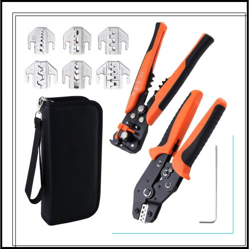 LEONTOOL ダイス交換式 クイックダイス マルチ圧着工具セット 23-10AWGラチェット圧着ペンチ 自動ワイヤーストリッパー マルチワイヤース