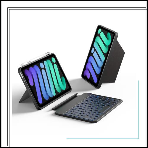 対応iPad mini 7/6 キーボード、取り外し可能なキーボード、156°調整可能なサポートバックパネル、正確な全面保護のiPad mini 7/6ケース