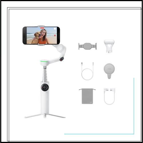 Insta360 Flow 2 Pro クリエイターキットホワイト - 折りたたみ式AIスマホジンバル、Apple DockKitで200以上のアプリでトラッキング、多