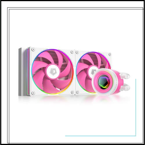 ID-COOLING FX240 INF ピンクエディション 240mm 液体 CPU クーラー、ARGB インフィニティ ミラー エフェクト搭載、2x120mm ダイジーチェ
