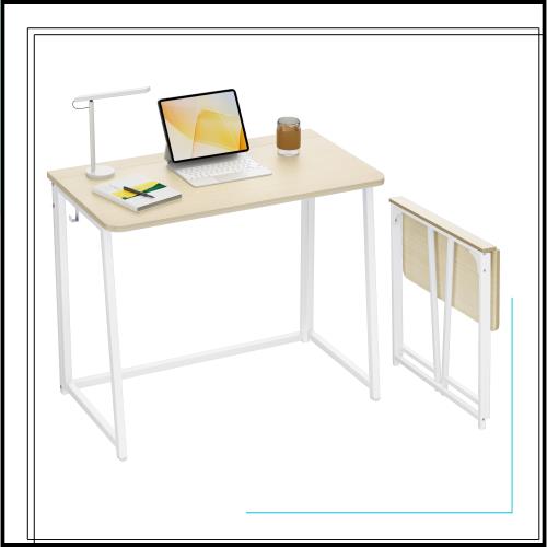 WOHOMO デスク 小さい 幅80cm 机 折りたたみ パソコンデスク コンパクト 勉強机 フック付き 学習机 折り畳み pcデスク small study desk