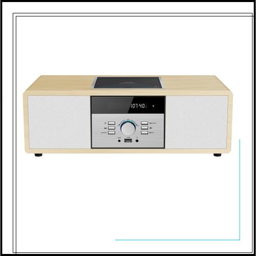 WISCENTミニコンポ・セットコンポ CDプレーヤー レトロ/Bluetooth/FMステレオ/USB MP3再生/AUX入力、ヘッドフォンジャック、家庭用コンパ