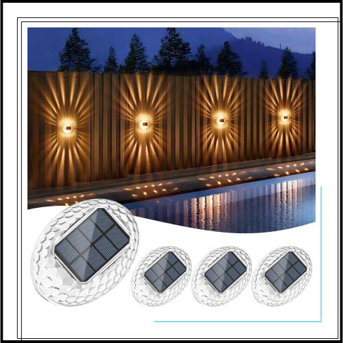 Quntis フェンスライト 屋外用 ソーラー充電式 LEDガーデン 防水 省エネ 壁掛けライト 暖色光 玄関 庭園照明 デッキ 階段 取り付け簡単