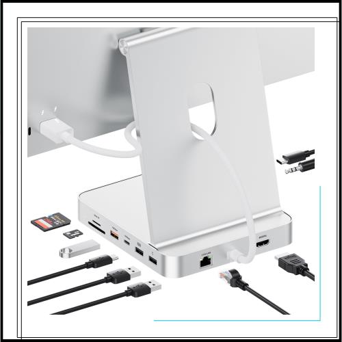 PULWTOP 11 in 1 USB C ハブ iMac 24インチ 2021 2023 2024用 iMac M1 M3 M4 アクセサリー USB Hub ハブ HDMI 4K, 2.5G イーサネット, M.