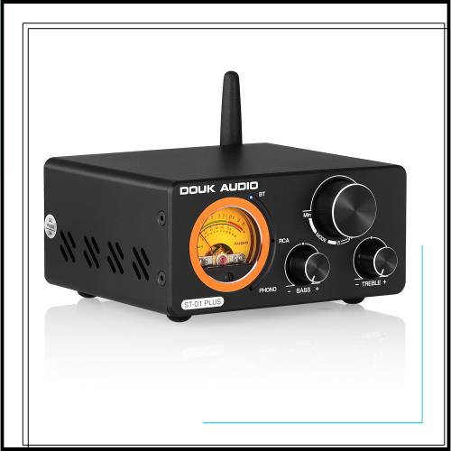 DoukAudio ST-01PLUS Bluetooth5.2 TPA3255 デジタルアンプ300W: 2.0/2.1 チャンネル - パワーアンプ - VUメータ付き - RCA/MM phono 入