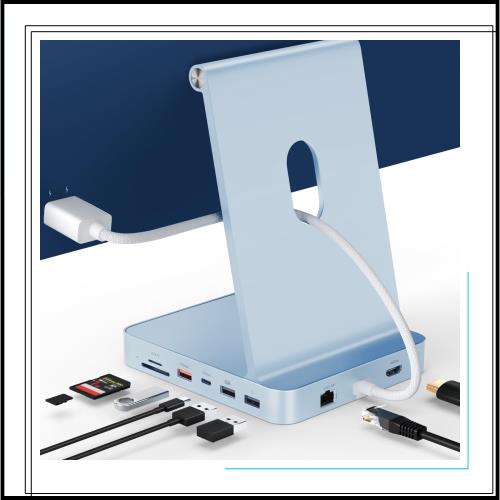 Minisopuru iExpandMate DS802PRO iMac Accessories with 4K@60Hz HDMI, USB C Charging, 2.5GbE, 4TB M.2 SSD Enclosure, USB C Hub for
