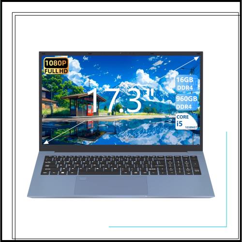17.3インチ インテル Core i5-1038NG7ノートパソコン4コア８スレッド (3.8GHzまで) FHD 1080P 16GB RAM 960GB SSD Windows 11とOffice201