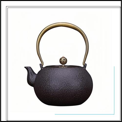 OULOVECO 鉄瓶 手作り鉄器 ih対応 急須 直火可 やかん セット 鉄分補給 お茶専用 お茶セット 1.2L