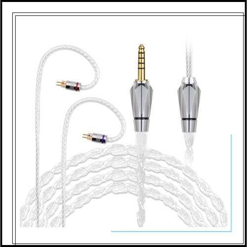 okcsc SJ リケーブル 2Pin 0.78mm ケーブル イヤホンケーブル 4芯 5N 銀メッキ単結晶銅 KZ用 TRN用 ZST・ZS6・ZS3E・BA10・AS10・ZSAなど