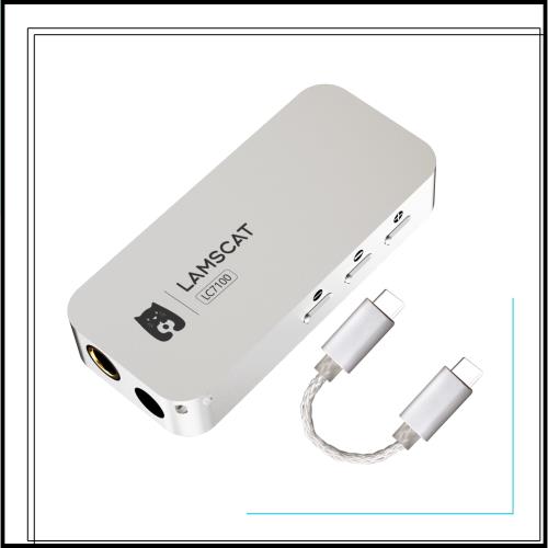 LAMSCAT LC7100 USB-C ポータブルDACアンプ EQ調音 アプリ個性化 4.4mm/3.5mm 32bit/768kHz ハイレゾ ダブルDAC内蔵CS43198 C-Cケーブル