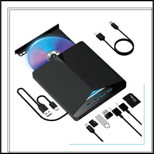 【2025年新登場】ブルーレイドライブ ブルーレイレコーダー 外付けブルーレイプレーヤー USB 3.0/Type-C デュアル接続 7-in-1 読み書き対