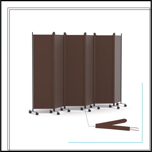 HIDODO パーテーション 6連タイプ間仕切り 高さ178cm 幅302cm キャスターやカバーストリップ付き 折り畳み式 パーティション 衝立スクリ