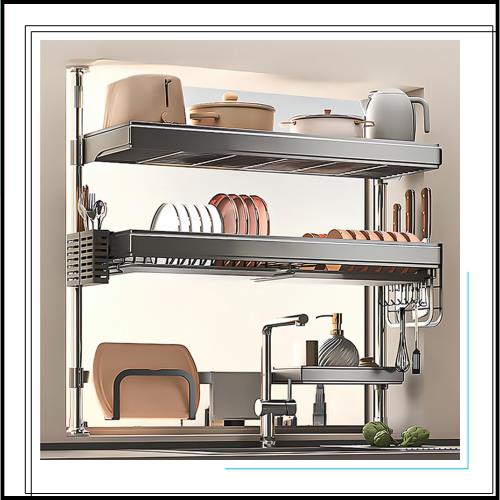 Zilnox 水切りラック シンク上 食器 水切り かご ラック 大容量