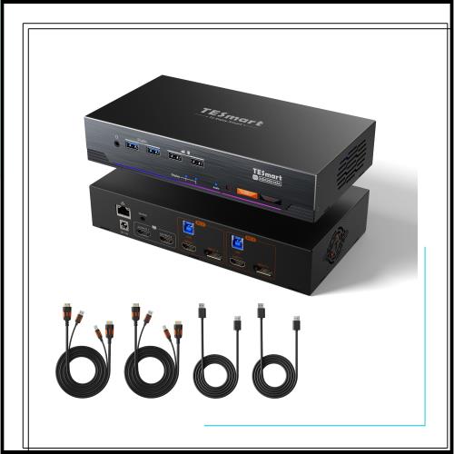 TESmart KVMスイッチ 2PC u0026 1モニター用 HKS0201A2U : TESmart Thunderbolt 4 KVMスイッチ 2入力2出力 USB-C+