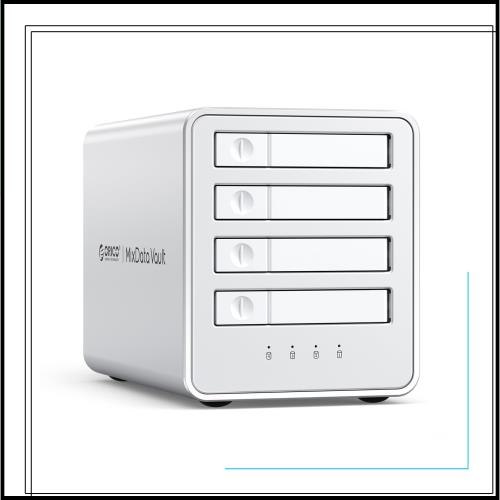 ORICO 40Gbps オールフラッシュ SSDケース 4*10Gbps M.2 SSD 外付けケース 8TB*4 NVMe/PCIE対応 2230/2224/2260/2280 静音 防振 アルミ合