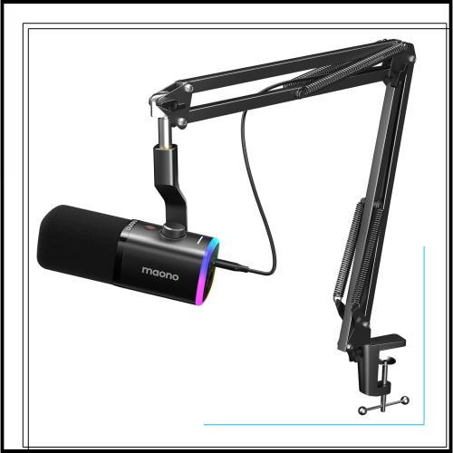 MAONO XLR/USB ゲーミングマイク ノイズキャンセリング PCマイクセット ポッドキャスト ストリーミング用 ダイナミックマイク ミュートボ