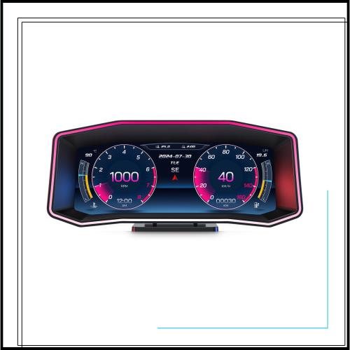 wiiyii obd2 マルチメーター，obd2 メーターP 4、自動車平面視ディスプレイ、速度付きGPS速度計、勾配計、タービン計、カラー環境灯、速
