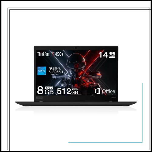 【整備済み品】 レノボ ノートパソコン T490S Core (i5-8265U),ThinkPad Office 2019搭載 14インチ IPS液晶(1920*1080), パソコンメモリ8