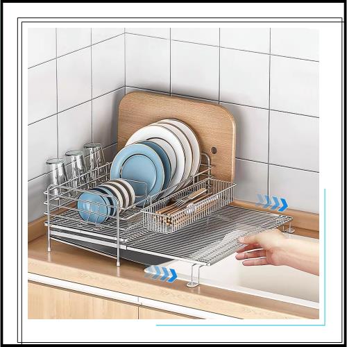 ママ倉 ステンレス製 食器 水切り 水切りかご ステンレス 伸縮（31.5