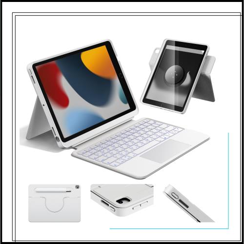 HOU Combo キーボードケース for iPad 第9世代 (10.2インチ 2021年) ＆ 第8世代 (2020年) ＆ 第7世代 (2019年) マルチタッチトラックパッ