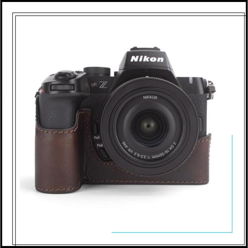 kinokoo ケース Nikon Z50 II デジタルカメラ対応 レトロスタイル プレミアム本革 Z50 II ハーフケース 保護カバー - 開口部底とハンドグ