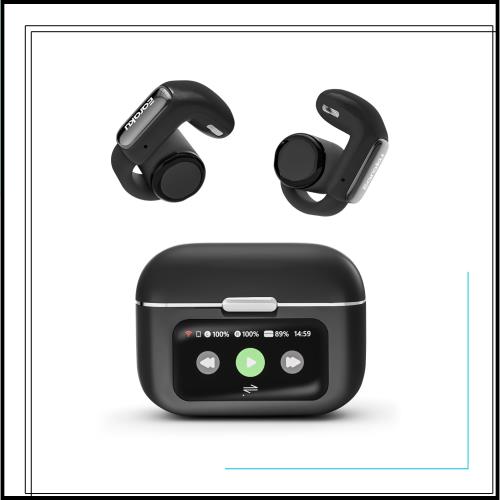 Earaku(イアラク)イヤホン Bluetooth オープンイヤーイヤホン【究極の音体験・業界初多機能タッチスクリーン】ワイヤレスイヤホン イヤー