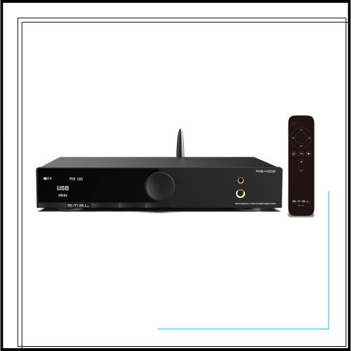 SMSL AS400 165Wx2 パワー アンプ ＆ MQA DAC ＆ ヘッドホンアンプ 一体型 アンプIC MA5332MS ＆ DAC IC CS43131 搭載 2.1ch 超低音信号出力