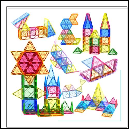 マグネットブロック 透明カラー 7.5cm 知育玩具 磁石ブロック 積み木 3歳 4歳 5歳 子供 男の子 女の子 誕生日 クリスマスプレゼント 安全