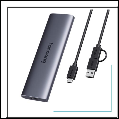 【超軽量高速SSD】Fanxiang ポータブル外付けSSD 500GB 最大1050MB/s USB 3.2 Gen2 携帯便利 データ暗号化 ハードディスク 軽量 小型 静