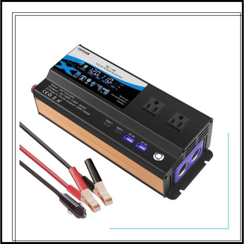 インバーター 1200W (瞬間2000W対応) DC12V/24V自動変換→AC100/110V 無音設計/過保護機能搭載 キャンピングカー・防災備蓄・太陽光発電