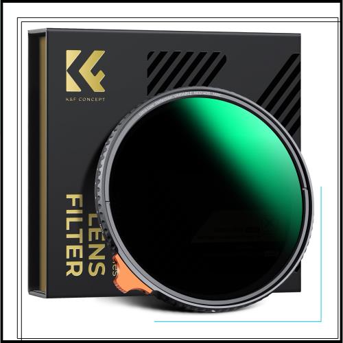 K＆F Concept 62mm 超低反射ND2-400 可変NDフィルター 減光量調整 9段階調節可能 超低反射0.1% 光学ガラス 28層コーティング 撥水撥油キズ