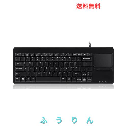 Perixx ペリックス PERIBOARD-515HPLUS キーボード タッチパッド搭載 有線 USBハブ２個付 サイズ：370x138x23mm 19インチラック対応 業務