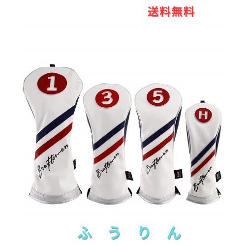 CRAFTSMAN（クラフトマン）ゴルフウッドカバー ヘッドカバー クラブカバー ドライバー用・フェアウェイウッド用・ハイブリッド用 番号タ