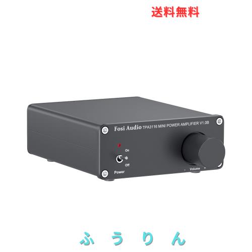 Fosi Audio V1.0 オーディオアンプ2チャンネル ステレオHiFiデジタルアンプ パワーアンプ TPA3116ミニ クラスDアンプ 50 W*2 ホームスピ