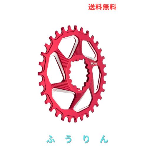 Funn(ファン) ソロDX（Solo DX） ナローワイドチェーンリング (SRAMダイレクトマウント対応、6mm オフセット、レッド、32 T)
