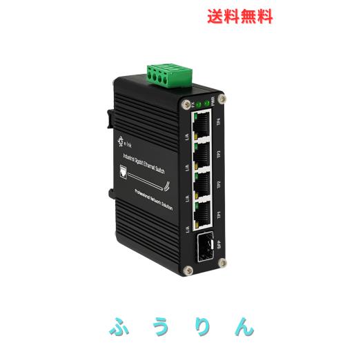 ミニ インダストリアル 4 ポート 10/100/1000Mbps ギガビット イーサネット スイッチ、SFP ポート付き DIN レール/ウォール マウント 4
